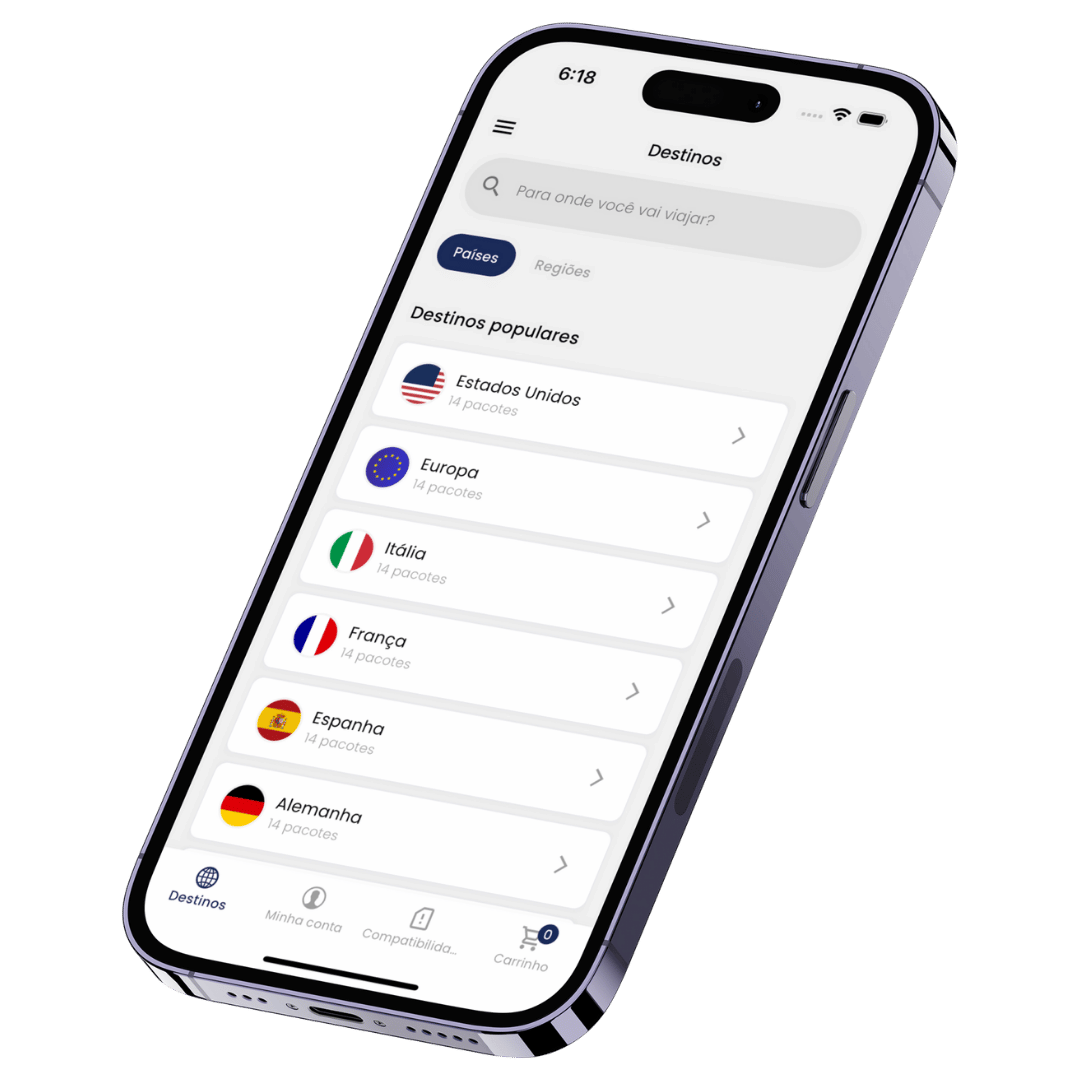 eSIM para viagens para iOS e Android